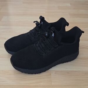 Delobi Non Slip Work Shoes Knit Light weight Black Sneakers Size 7.5